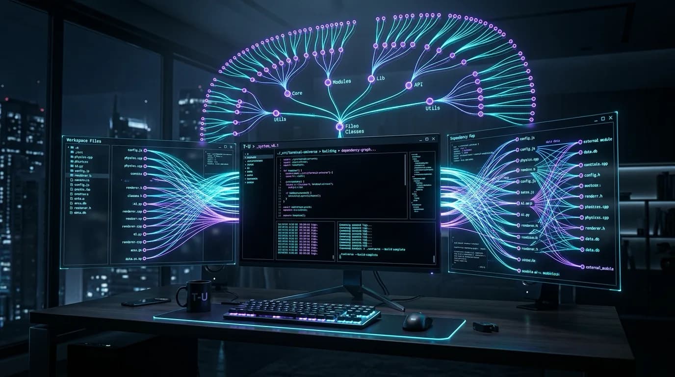 Ilustrasi Arsitektur Teknis 16:9 Terminal-Universe 2026: Rekonstruksi Autonomous Agent Trajectory Menjadi Environment Skalabel untuk Post-Training LLM
